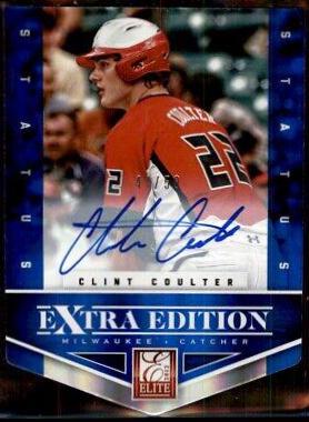 Clint Coulter [Status Die Cut Gold Autograph] #187