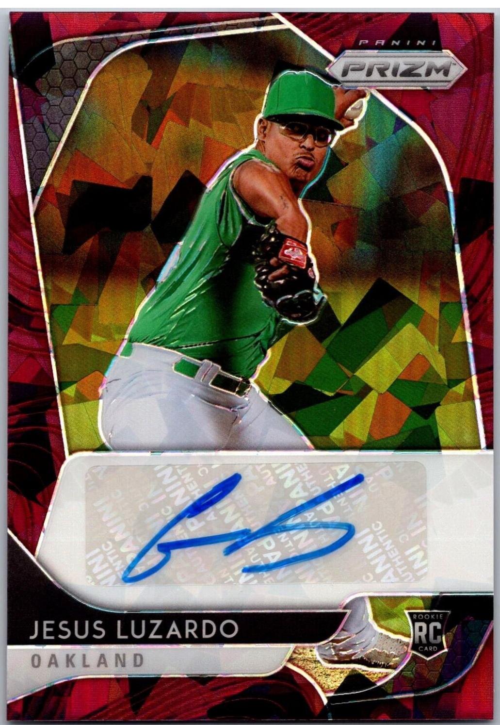 Jesus Luzardo [Burgundy Cracked Ice Prizm] #RA-JL