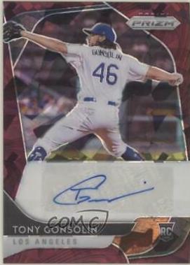 Tony Gonsolin [Burgundy Cracked Ice Prizm] #RA-TG
