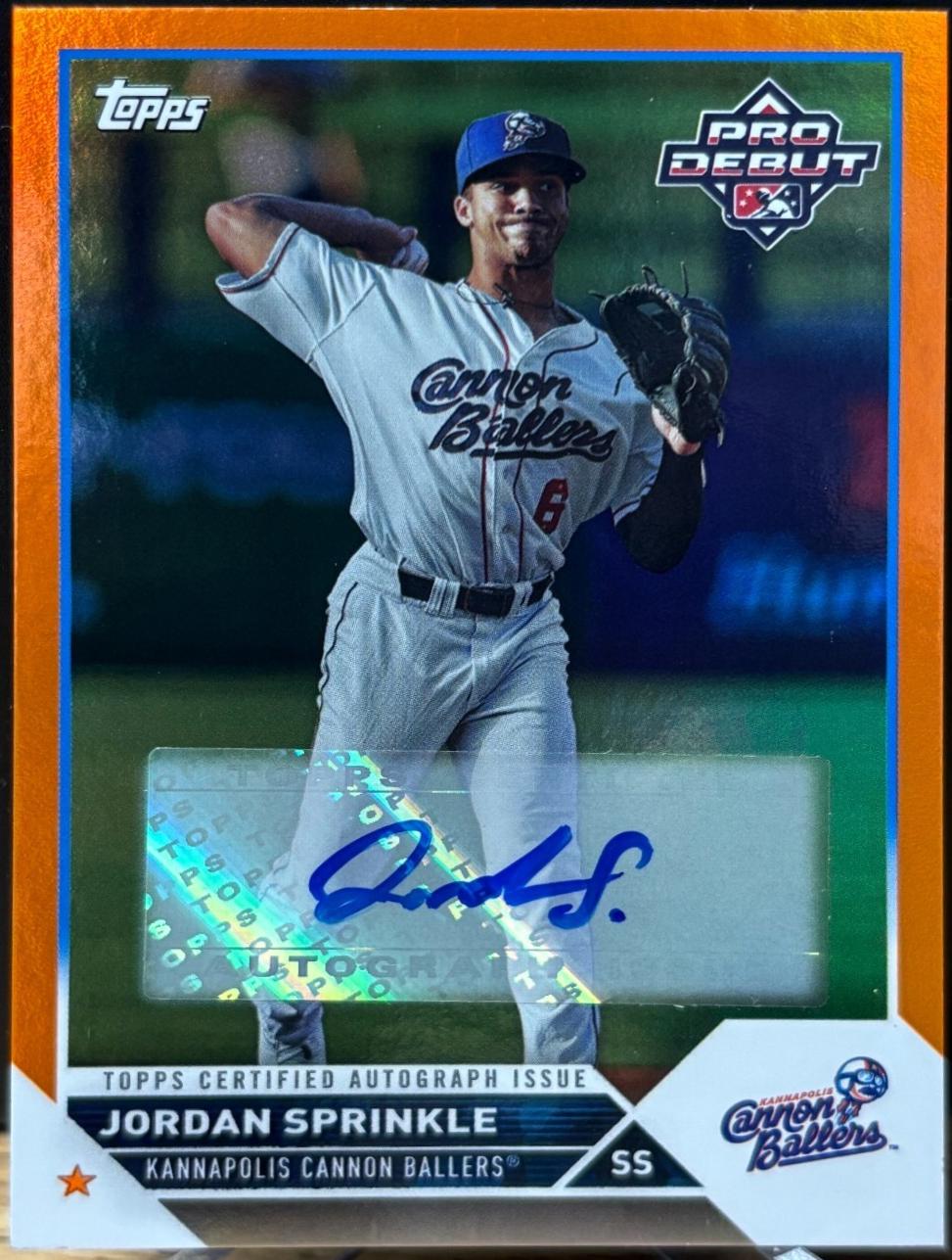 Jordan Sprinkle [Autograph Orange] #PD-15