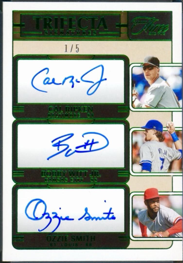 Bobby Witt Jr. / Ozzie Smith / Cal Ripken [Emerald] #TRI-SS