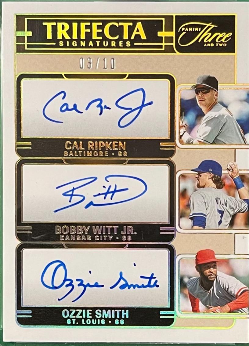 Bobby Witt Jr. / Ozzie Smith / Cal Ripken [Holo Gold] #TRI-SS