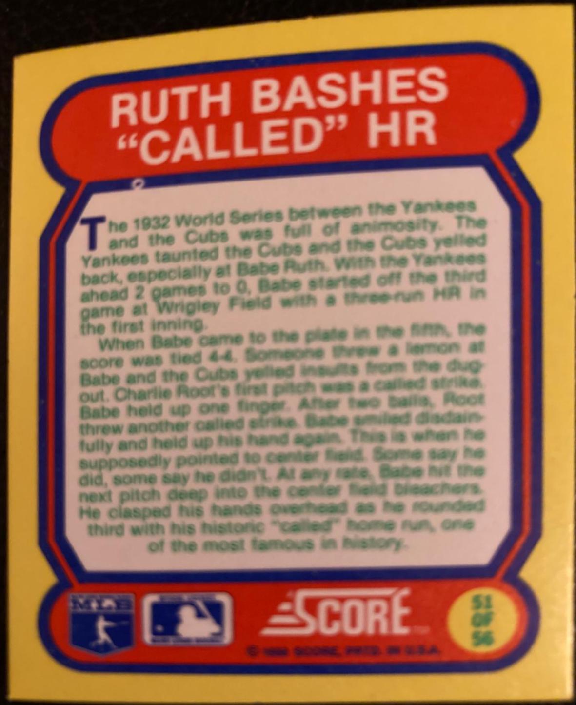 Ruth Bashes ”Called” HR #51