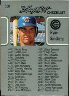 Ryne Sandberg [Checklist #441-528] #528