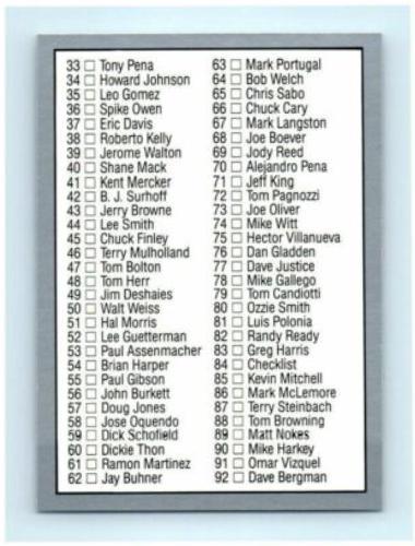 Checklist [Dave Justice] #84