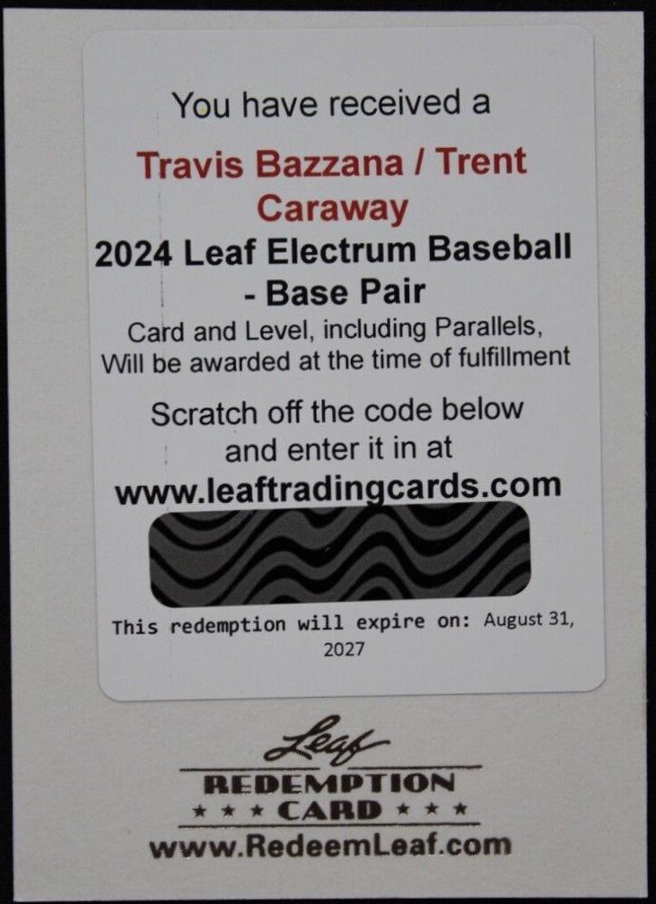 Travis Bazzana / Trent Caraway [Sparkle Foil Gold Board] #BP-25