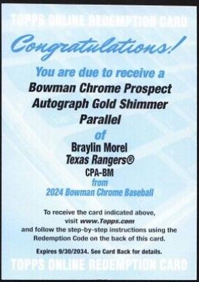 Braylin Morel [Shimmer Gold Refractor] #CPA-BM