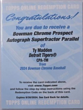Ty Madden [Superfractor] #CPA-TM