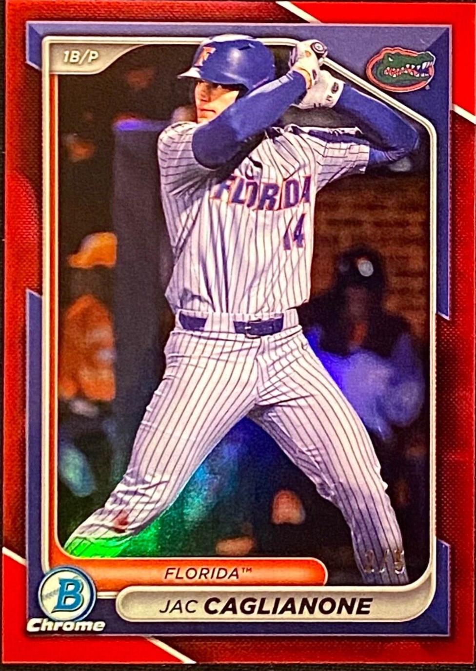 Jac Caglianone [Red Refractor College Variation] #BDC-8