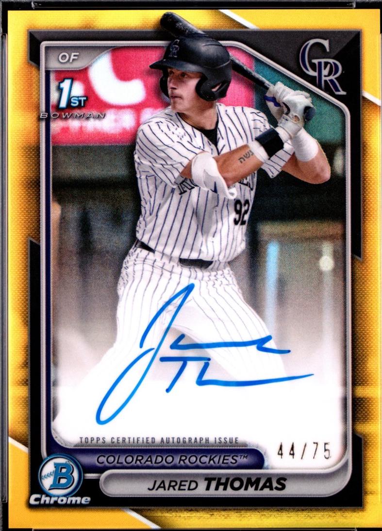 Jared Thomas [Yellow Refractor] #CPA-JTH