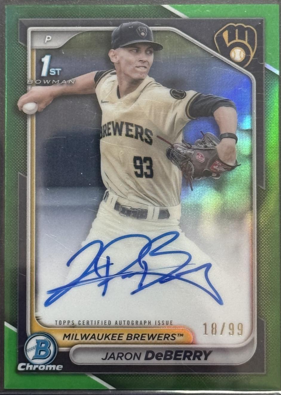 Jaron DeBerry [Green Refractor] #CPA-JDE