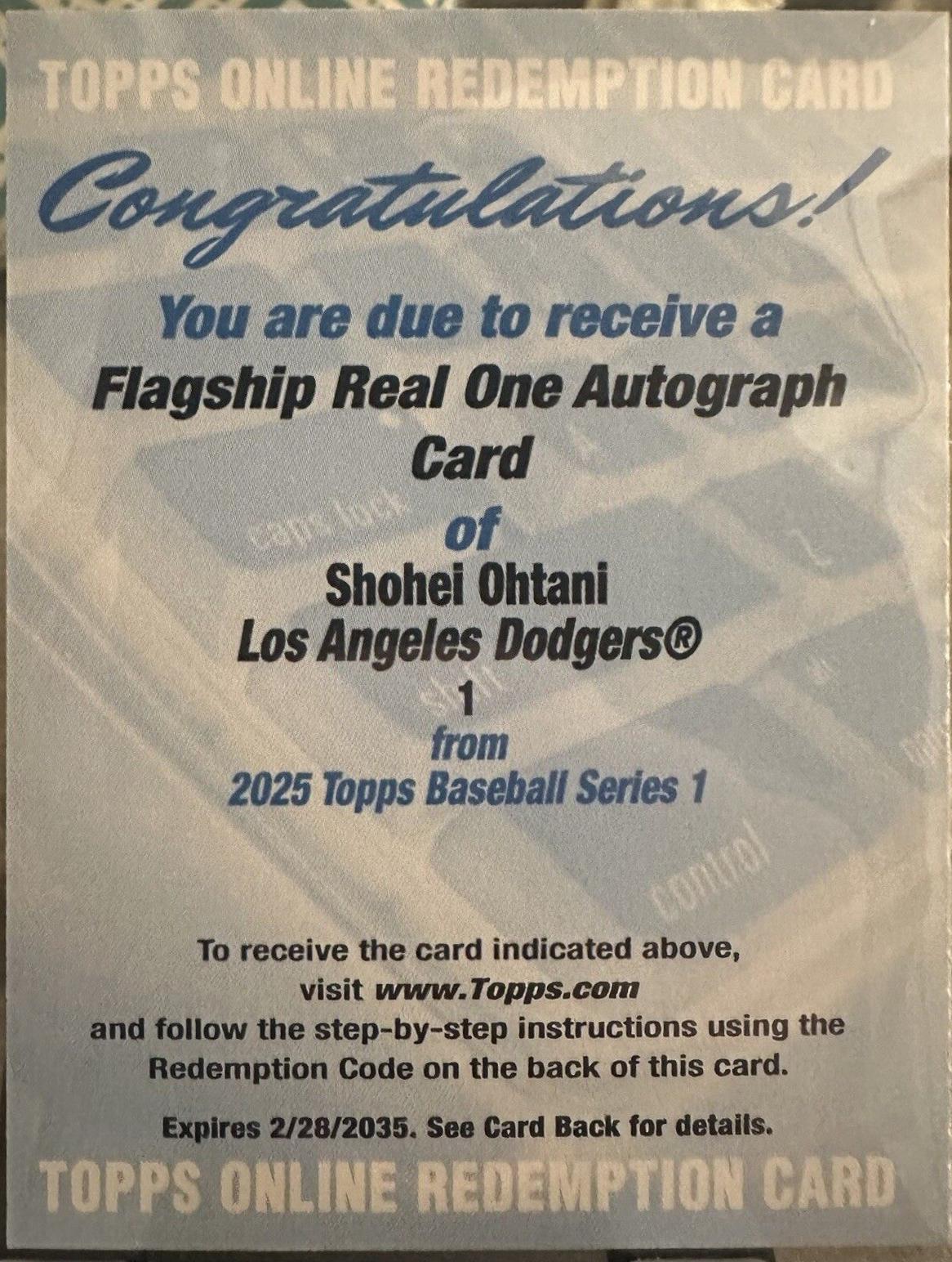 Shohei Ohtani [Flagship Real One Autograph] #1