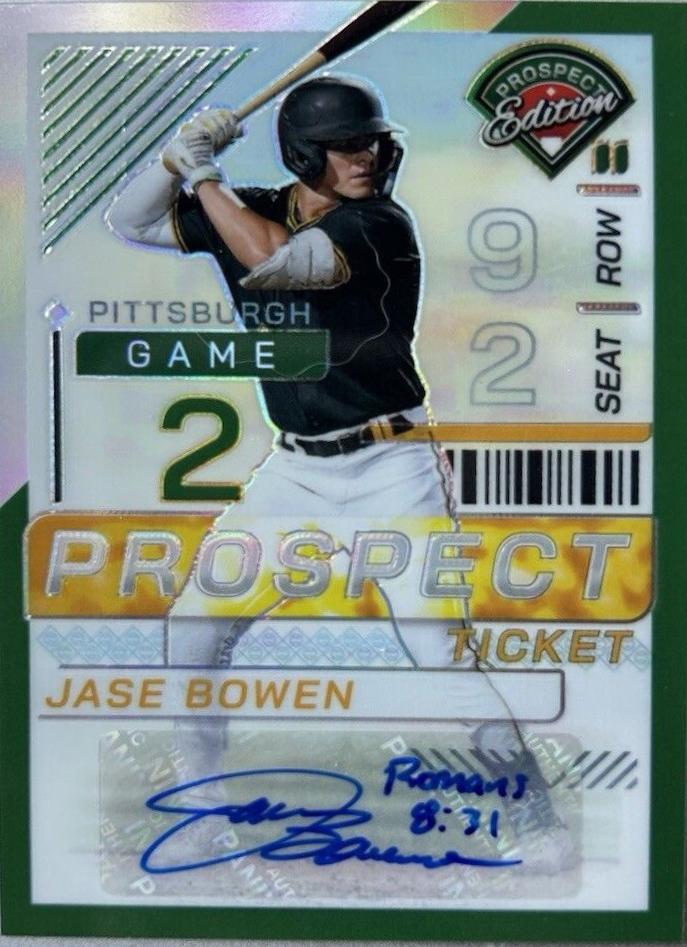 Jase Bowen [Green Holo Ticket Signature] #7