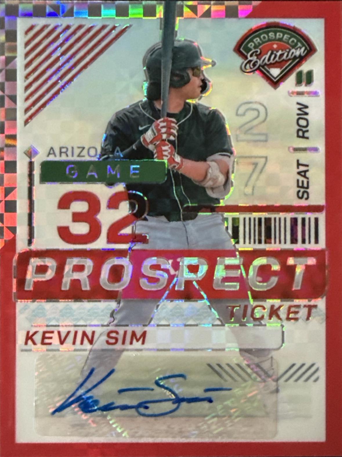 Kevin Sim [Red Power Holo Ticket Signature] #147