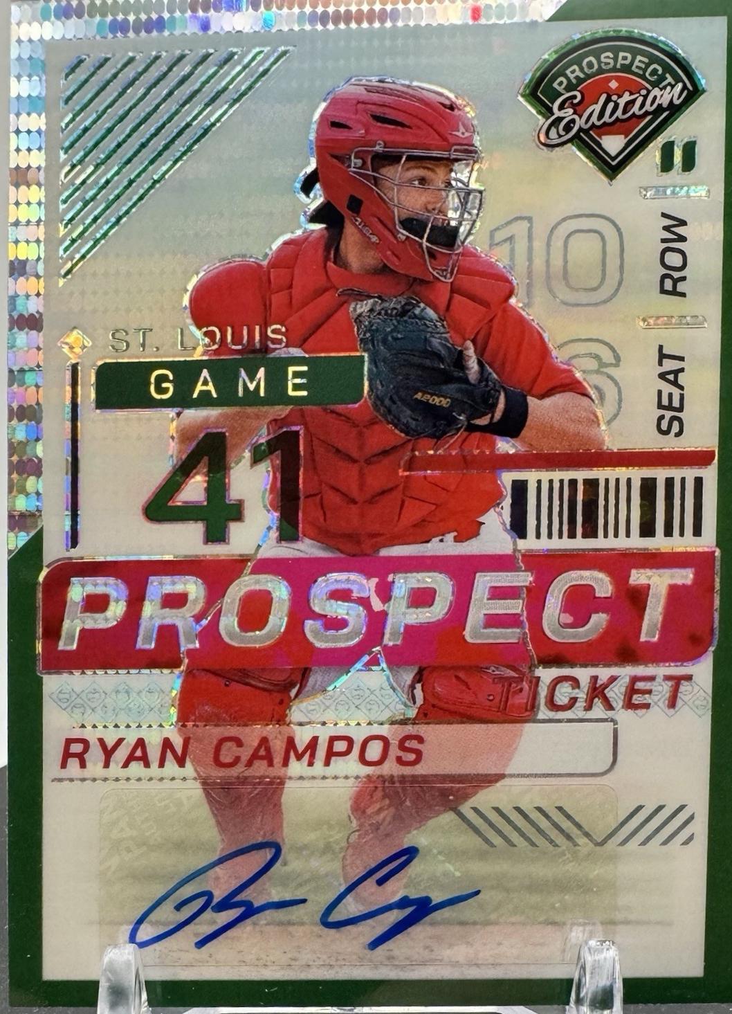 Ryan Campos [Green Pulsar Holo Ticket Signature] #100
