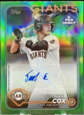 Jonah Cox [Green Autograph] #PD-61