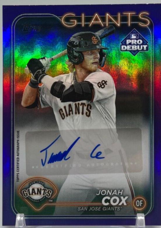 Jonah Cox [Purple Foil Autograph] #PD-61