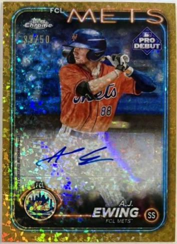 A.J. Ewing [Gold Mini-Diamond Refractor Autograph] #PDC-48