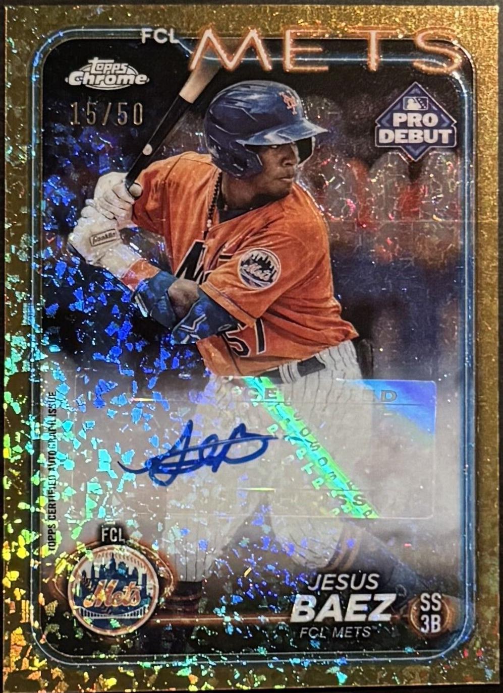 Jesus Baez [Gold Mini-Diamond Refractor Autograph] #PDC-187
