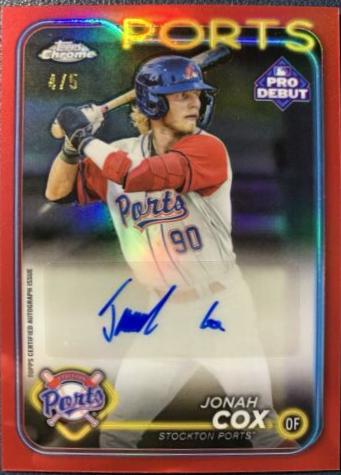 Jonah Cox [Red Refractor Autograph] #PDC-61