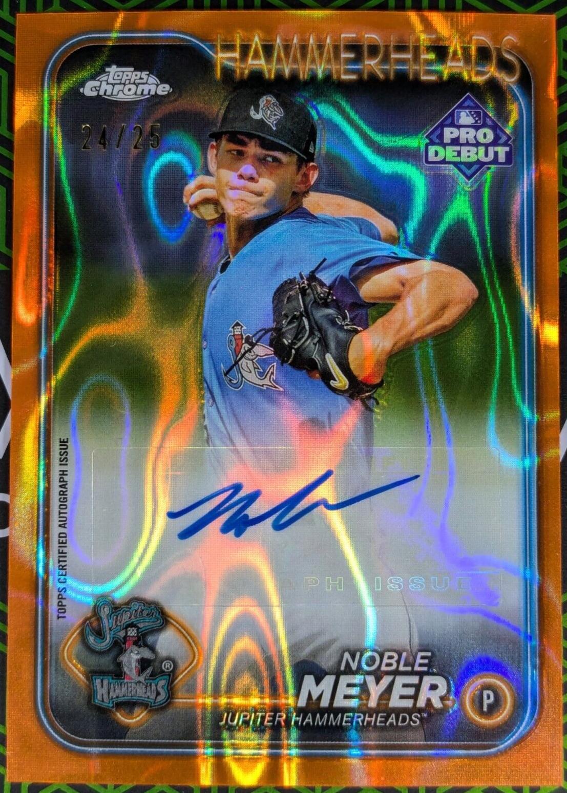 Noble Meyer [Orange Lava Refractor Autograph] #PDC-17
