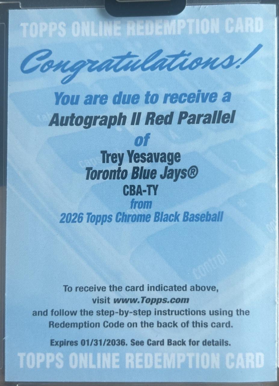 Trey Yesavage [Red Refractor] #CBA-TY
