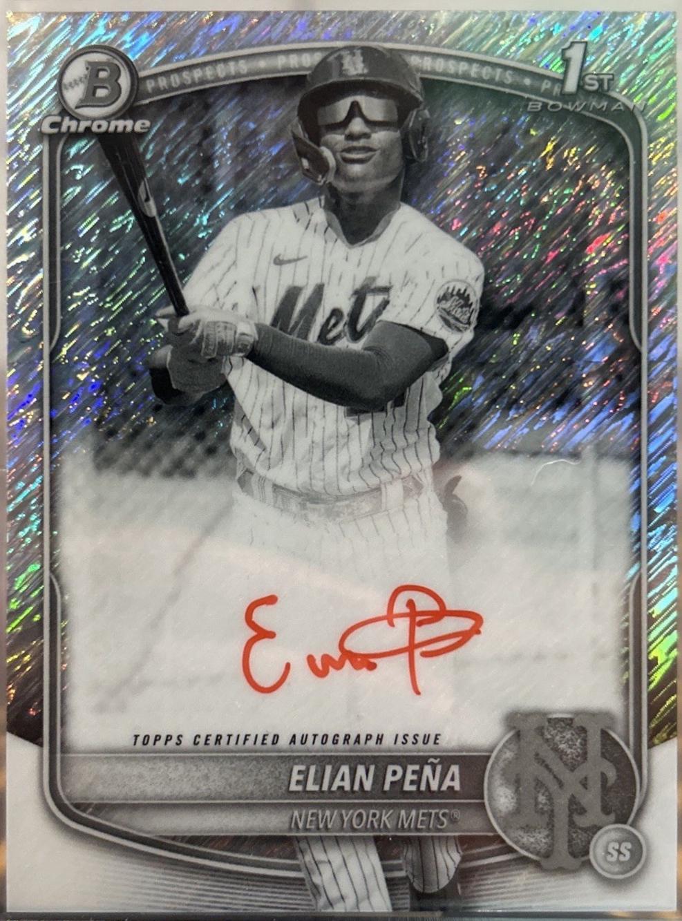 Elian Pena [Black White Shimmer Refractor] #CPA-EP
