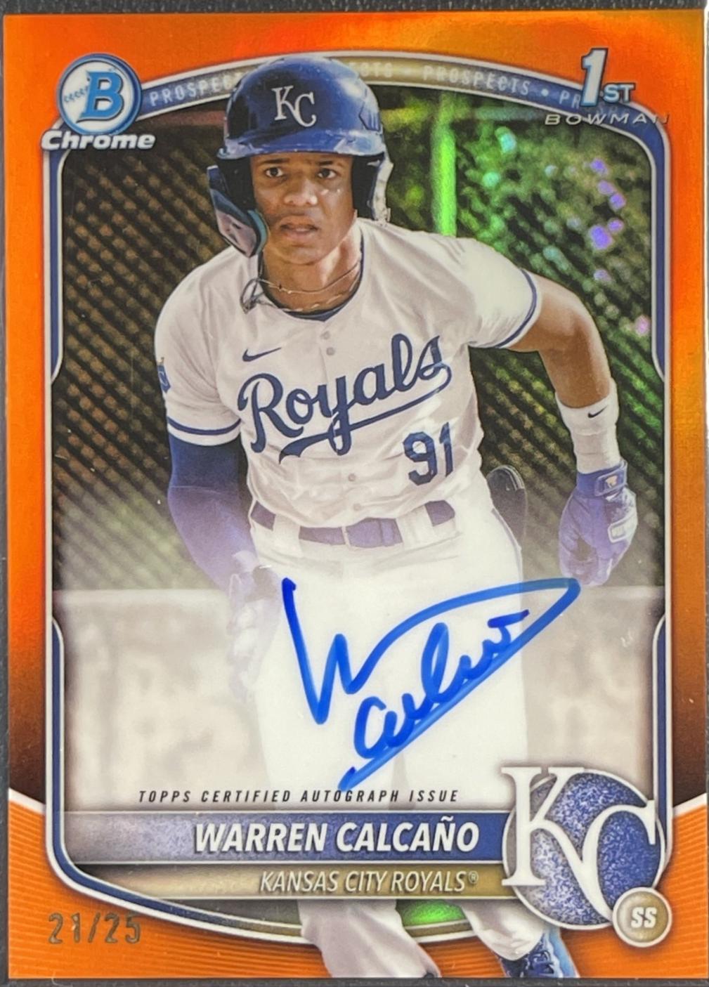 Warren Calcano [Orange Shimmer Refractor] #CPA-WC