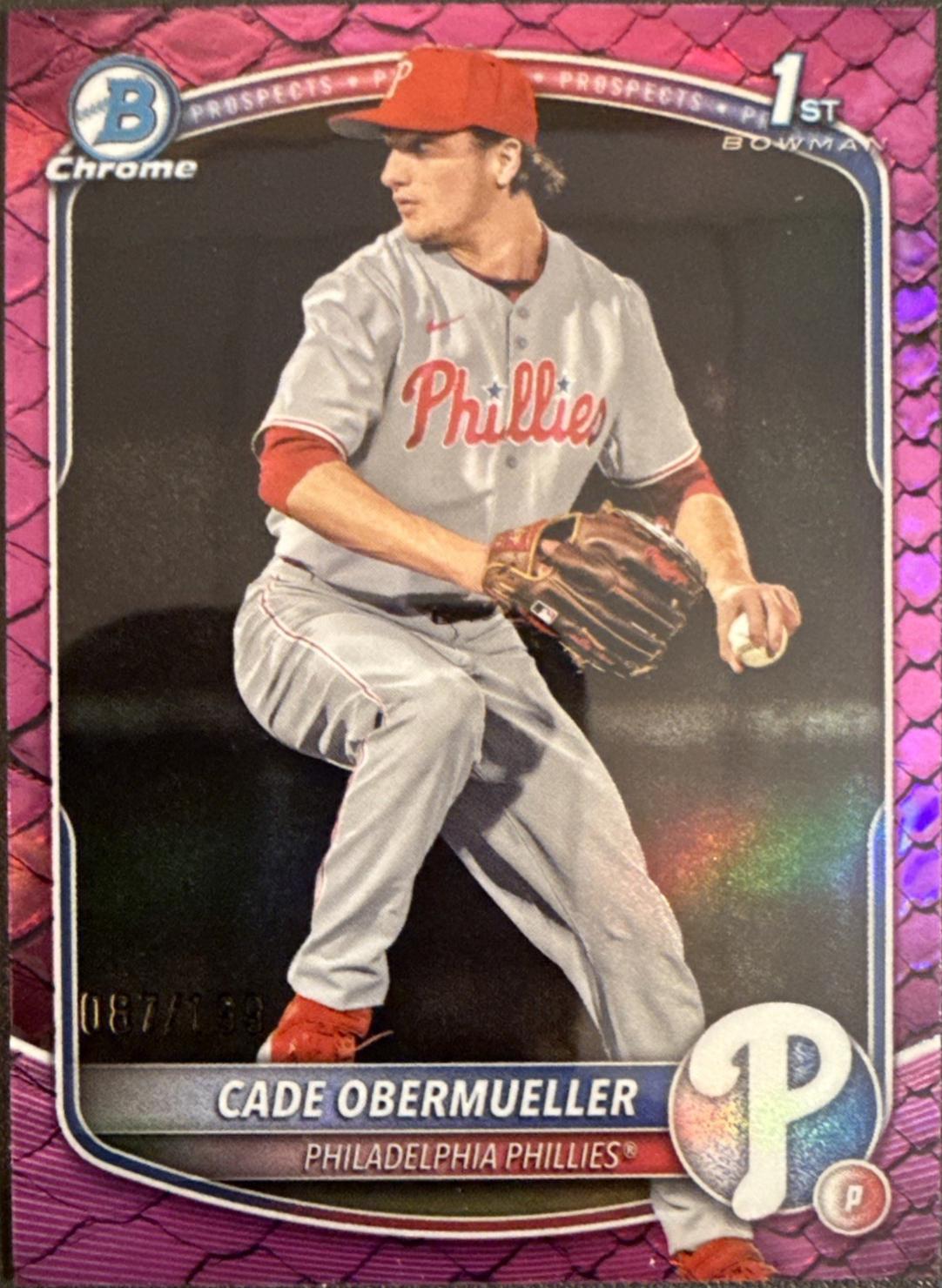 Cade Obermueller [Fuchsia Reptilian Refractor] #BDC-80
