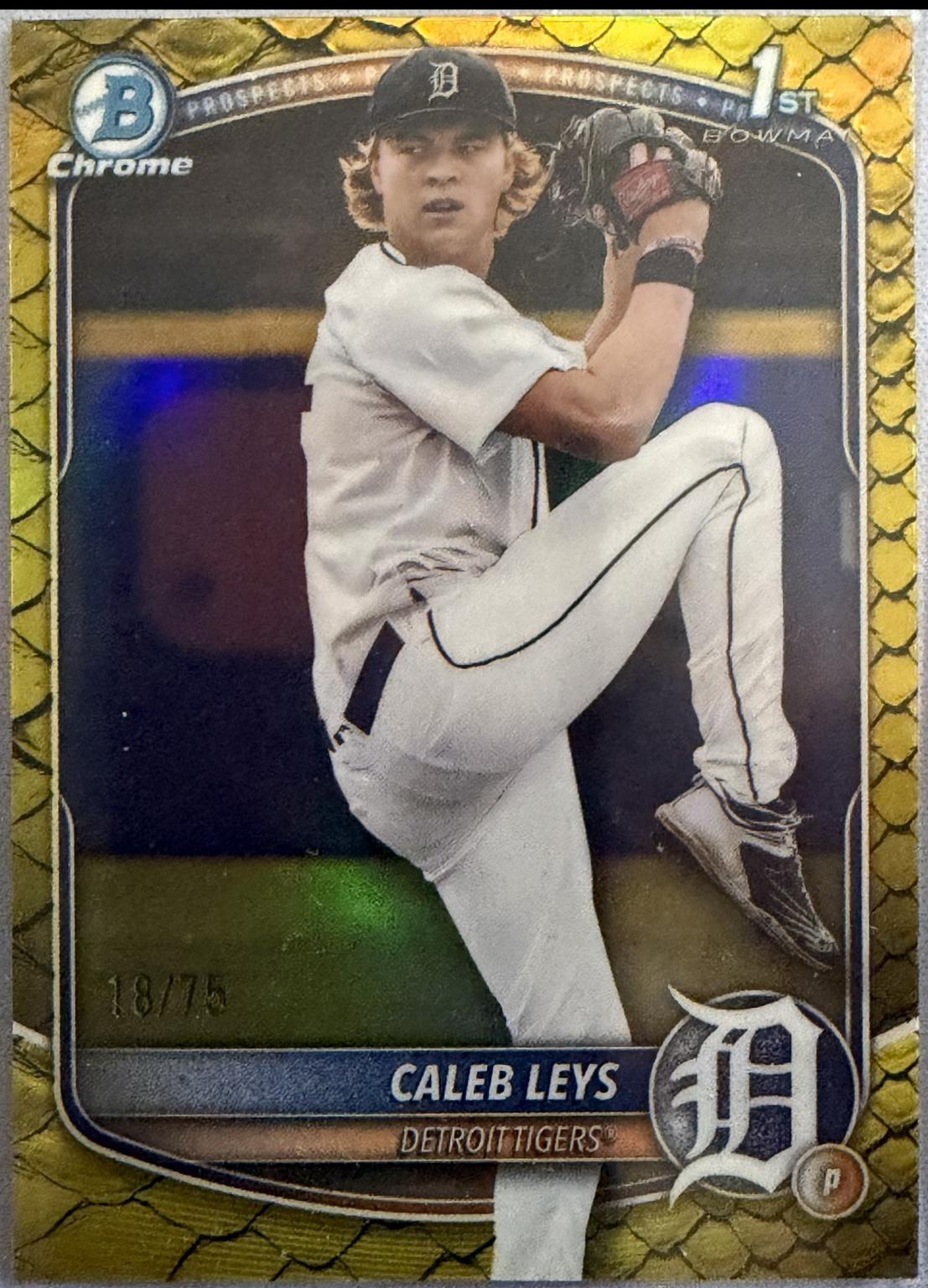 Caleb Leys [Yellow Reptilian Refractor] #BDC-195