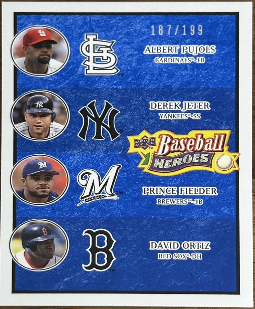 Albert Pujols, David Ortiz, Derek Jeter, Prince Fielder [Jersey Light Blue] #200