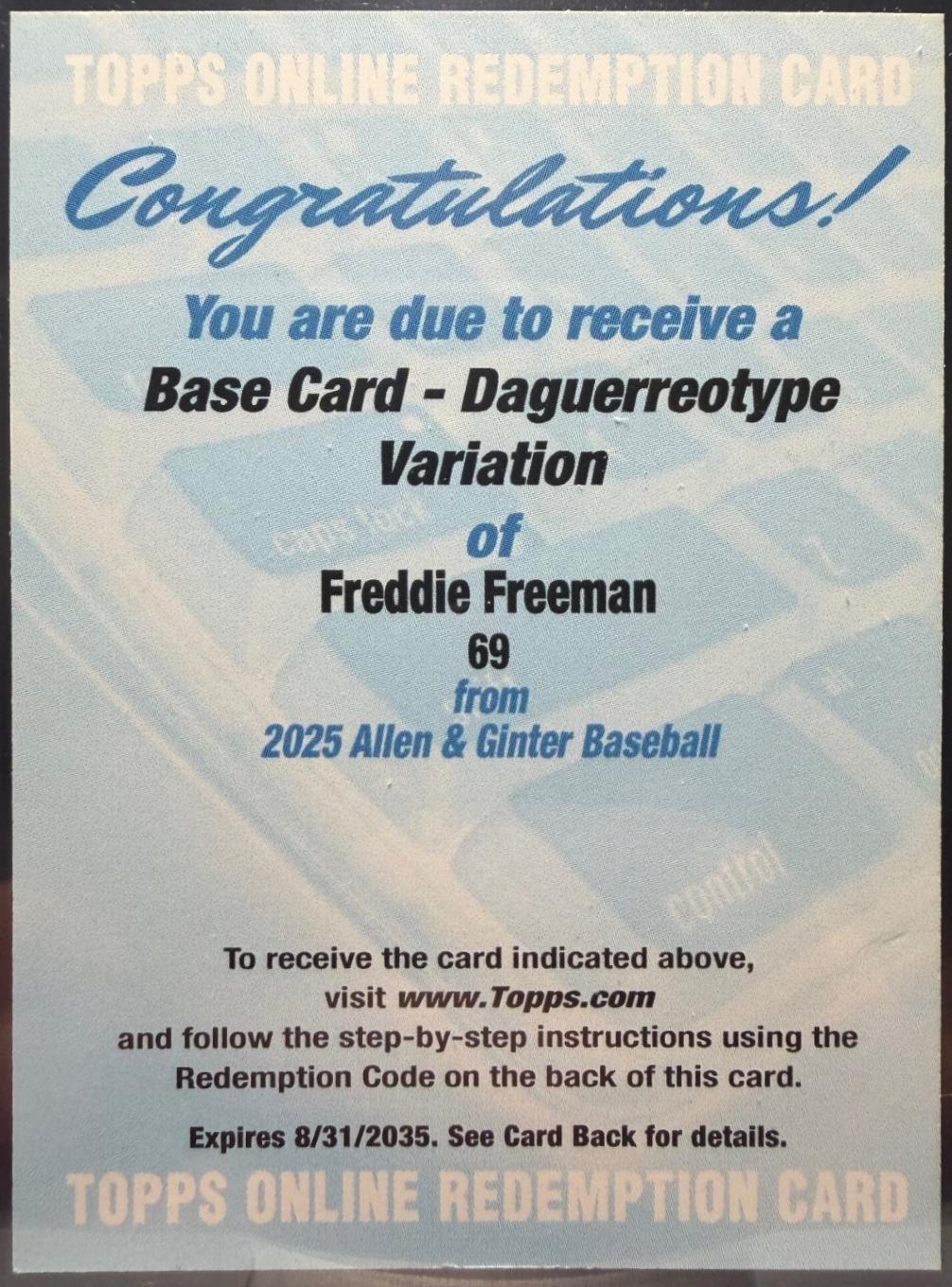 Freddie Freeman [Daguerreotype Variation] #69
