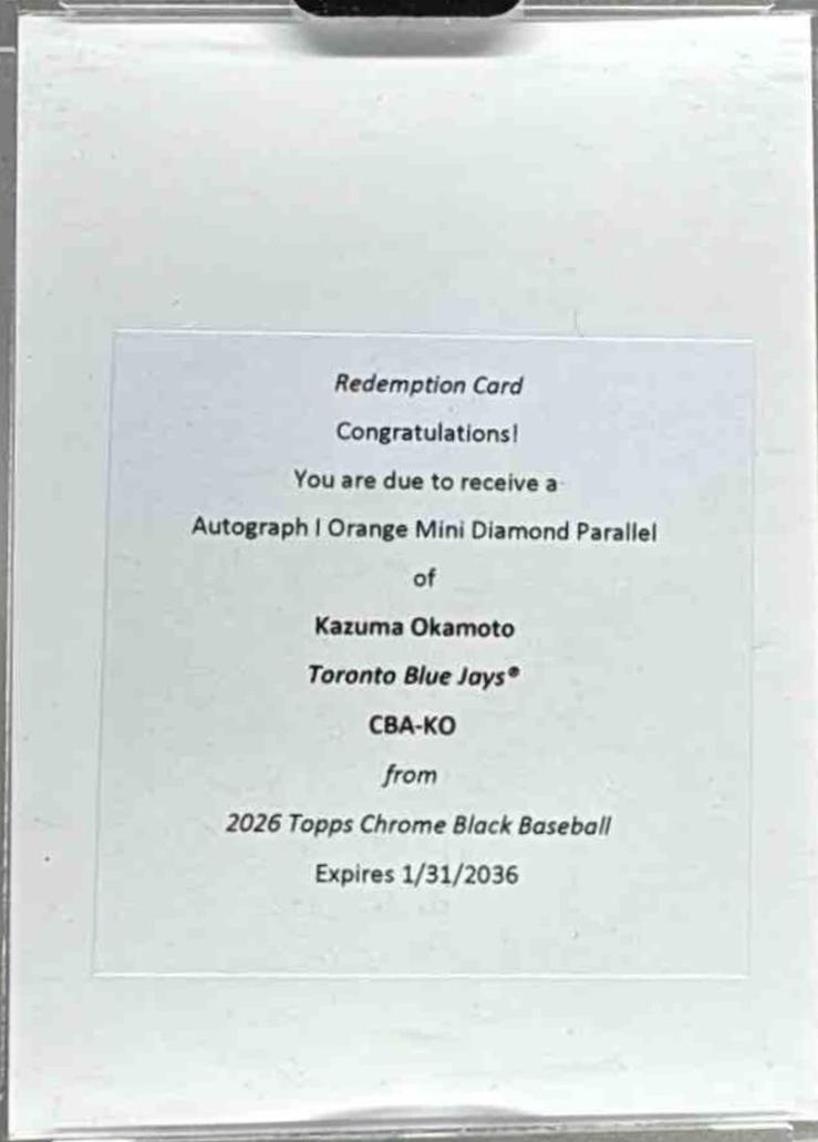 Kazuma Okamoto [Orange Mini-Diamond Refractor] #CBA-KO