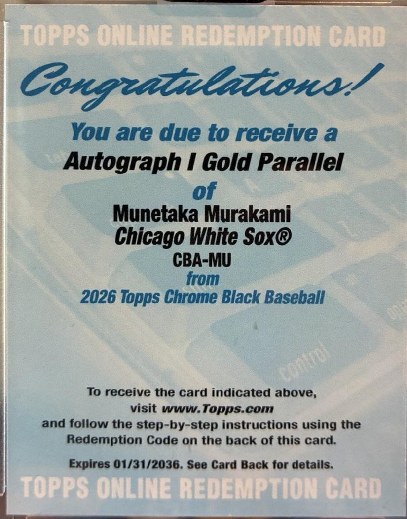 Munetaka Murakami [Gold Refractor] #CBA-MU
