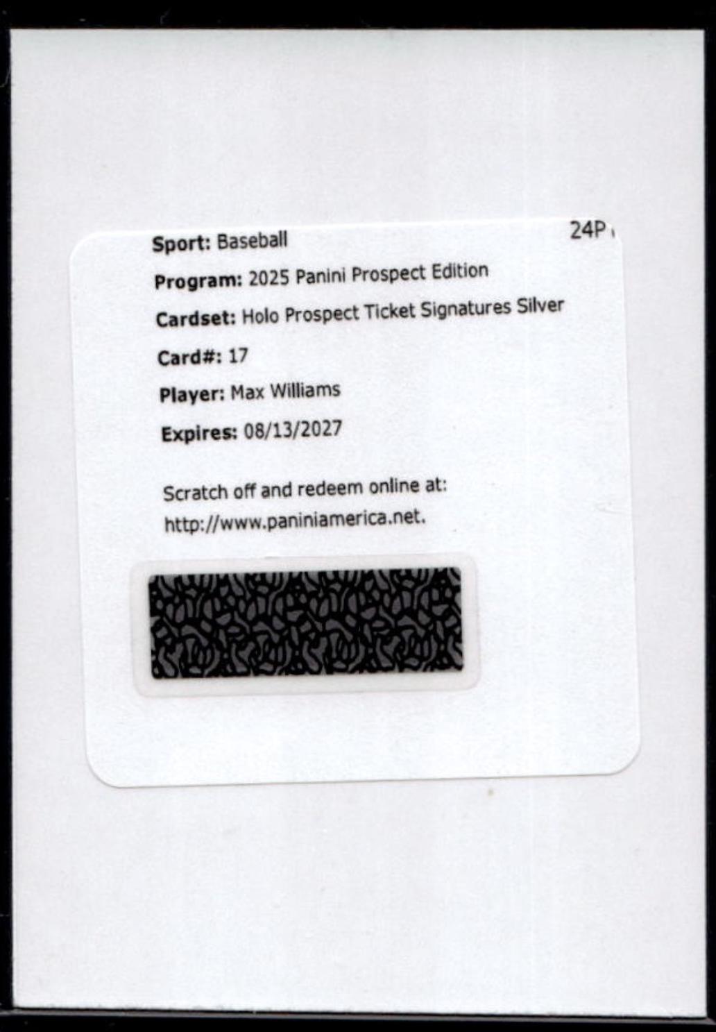 Max Williams [Silver Holo Ticket Signature] #17