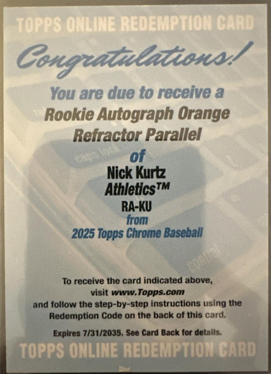 Nick Kurtz [Orange Refractor] #RA-KU