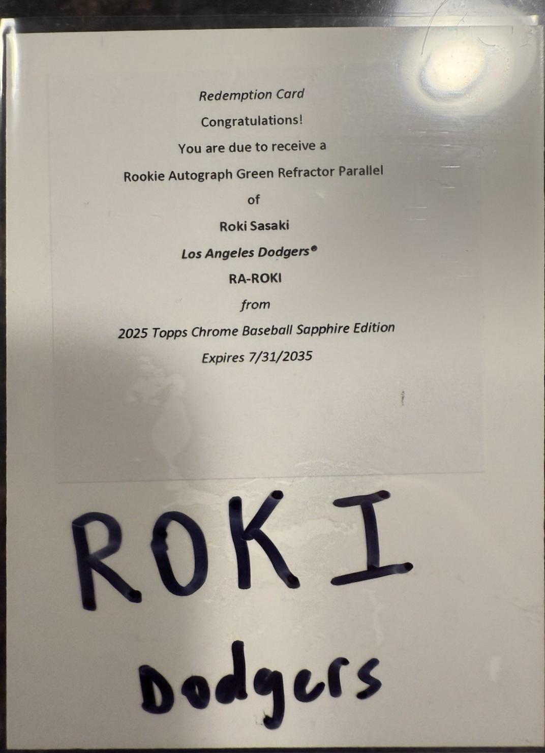 Roki Sasaki [Green Sapphire] #RA-ROKI