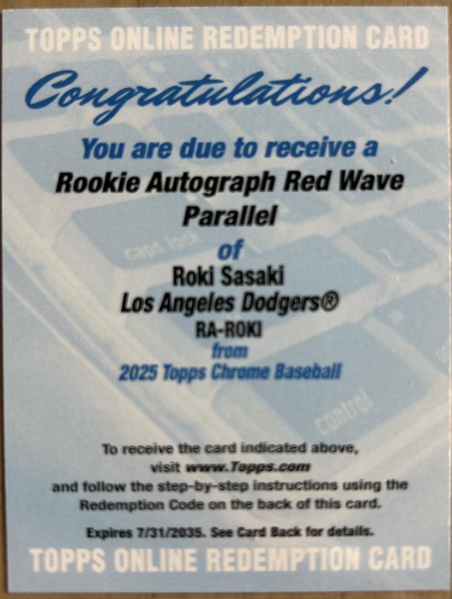 Roki Sasaki [Red Wave Refractor] #RA-ROKI