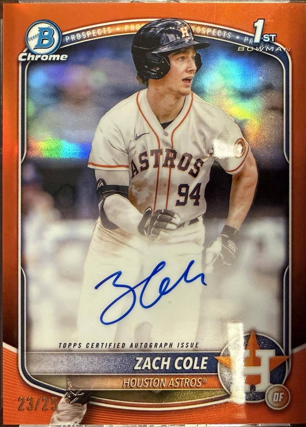 Zach Cole [Orange Shimmer Refractor] #CPA-ZC