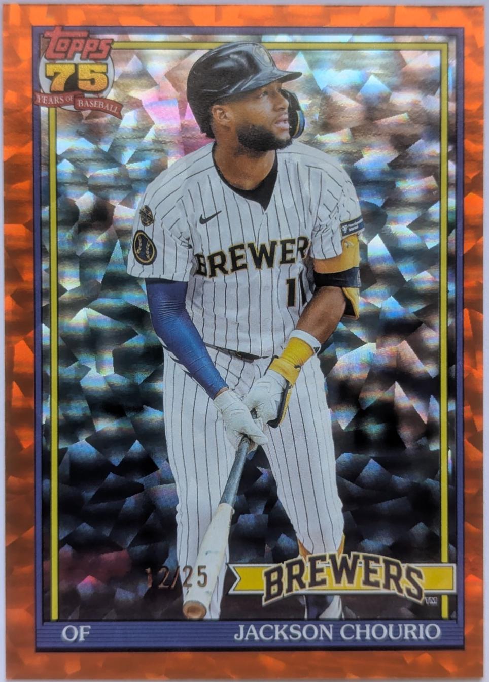 Jackson Chourio [Orange Crackleboard Foil] #T91-18