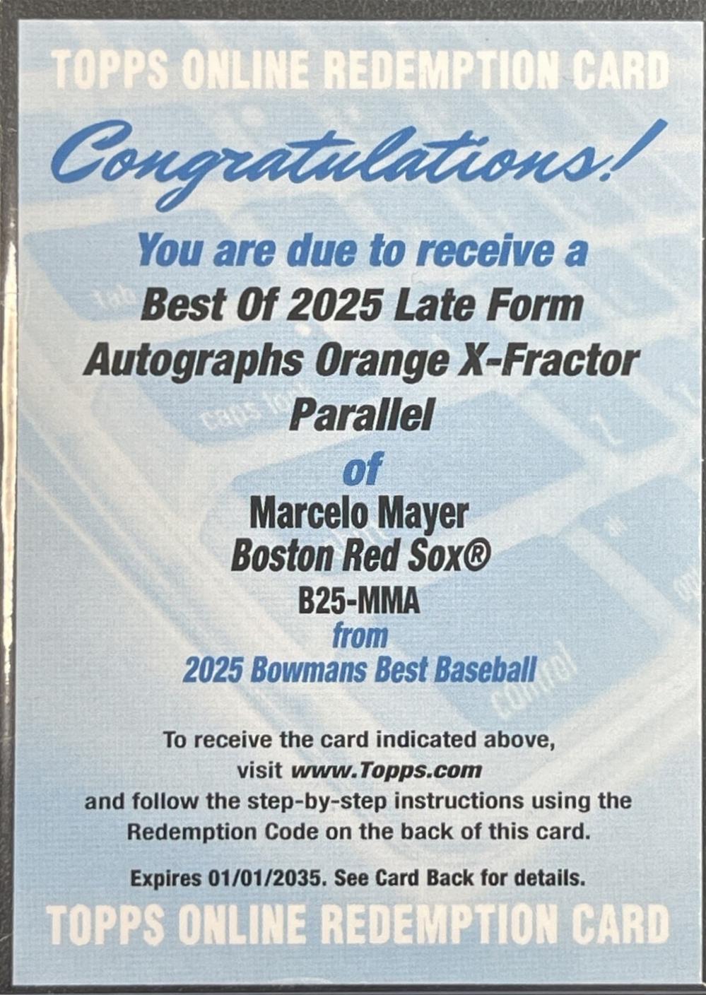 Marcelo Mayer [Orange X-Fractor] #B25-MMA