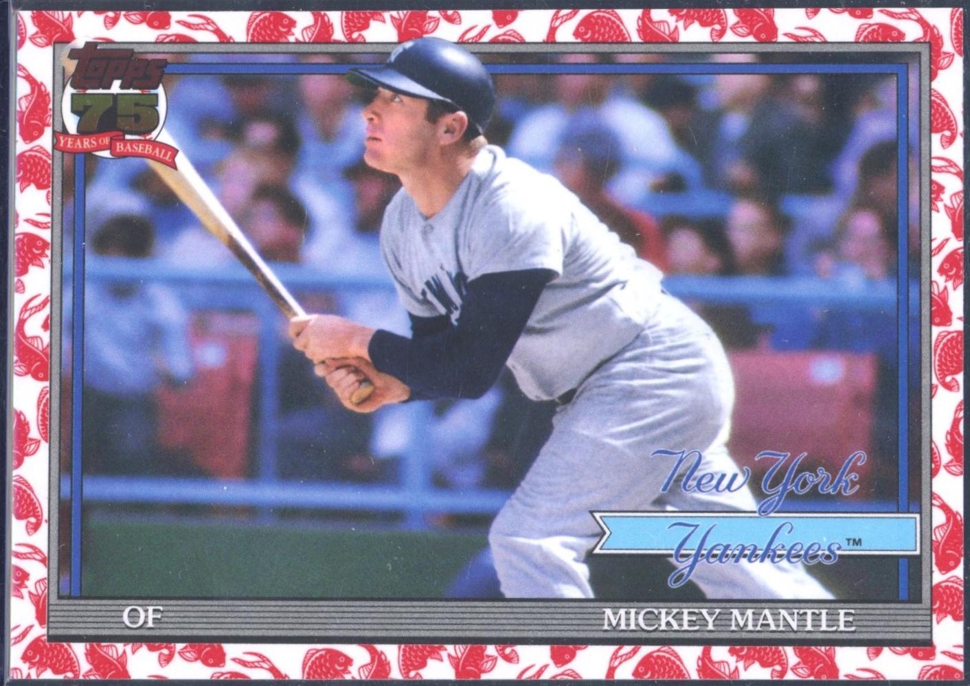Mickey Mantle [Koi Fish Red] #T91-48
