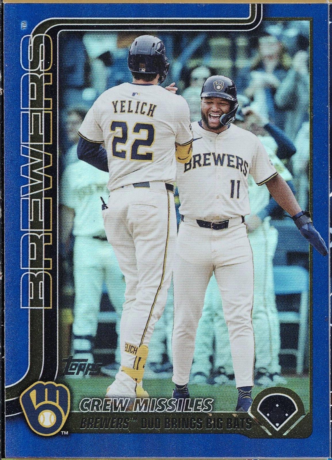 Christian Yelich / Jackson Chourio [Blue Rainbow Foil] #US233
