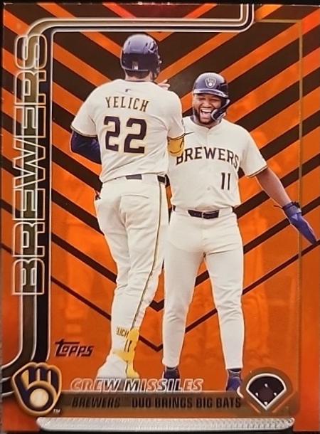 Christian Yelich / Jackson Chourio [Orange Diamante Foil] #US233