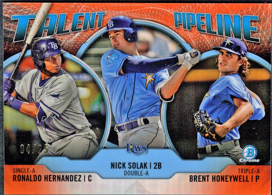 Ronaldo Hernandez, Nick Solak, Brent Honeywell [Orange Refractor] #TBR