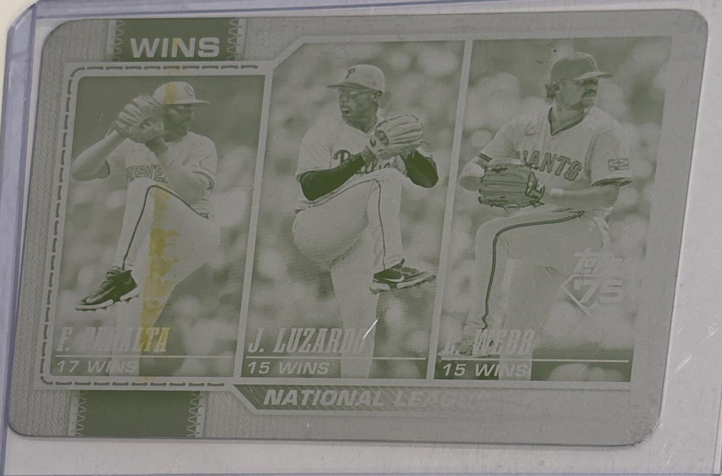 National League Leaders Wins [Printing Plate] #117
