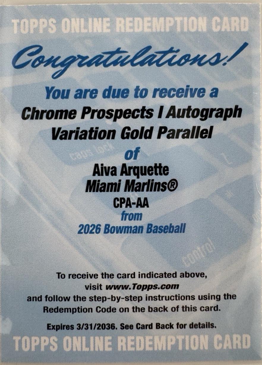 Aiva Arquette [Gold Refractor] #CPA-AA