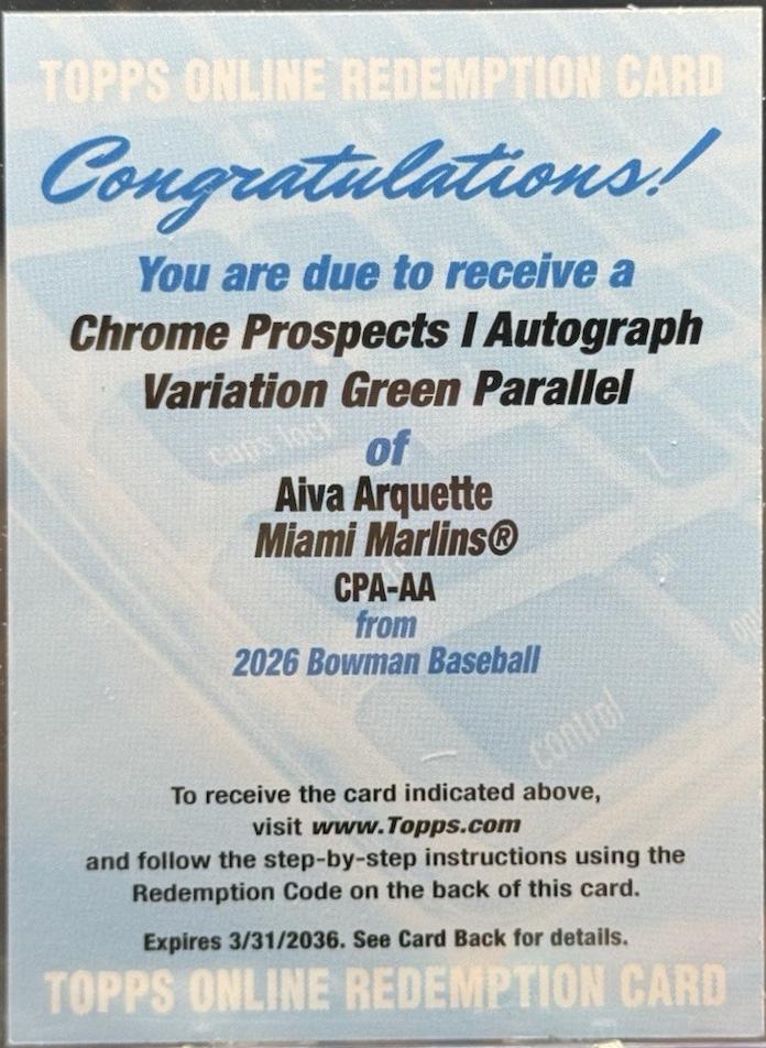 Aiva Arquette [Green Refractor] #CPA-AA