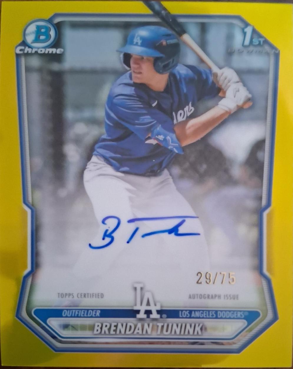 Brendan Tunink [Yellow X-Fractor] #CPA-BT
