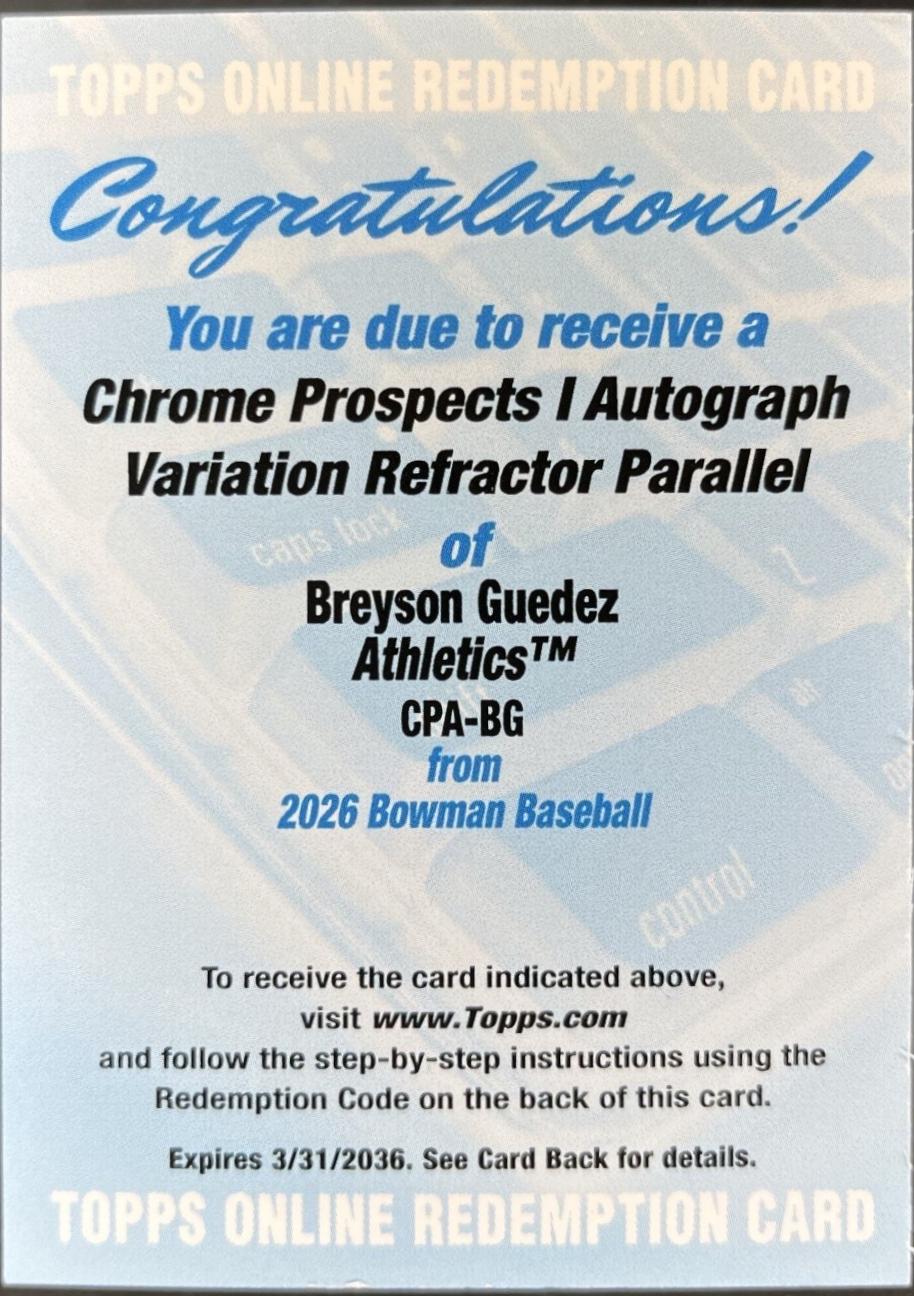 Breyson Guedez [Refractor] #CPA-BG